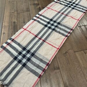 Burberry Plaid Scarf in Beige, Black, and Red